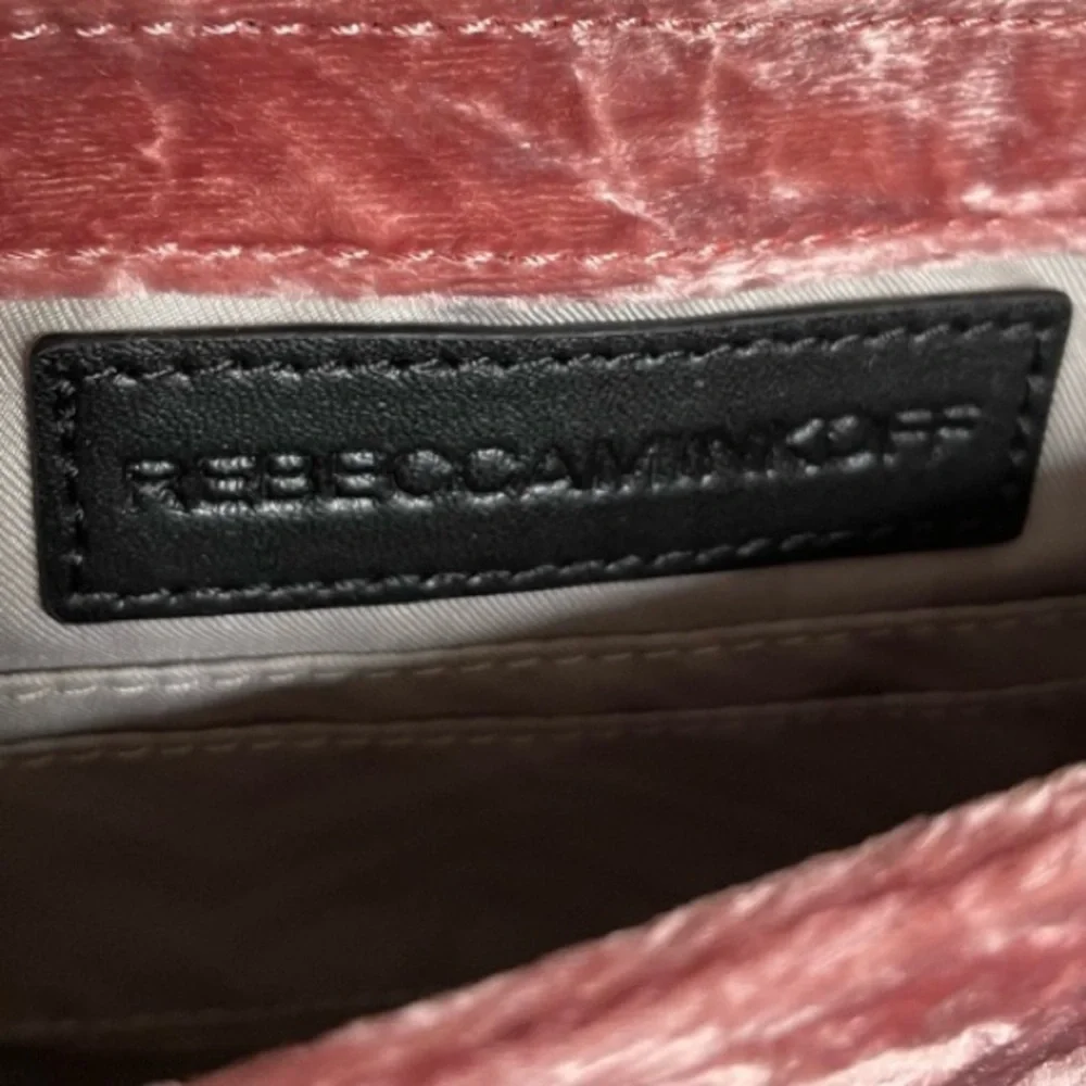 Rebecca Minkoff Chevron Quilted Small Love Crossbody Velvet Soft Pink - Picture 5 of 7